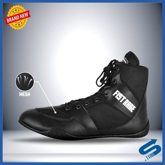 Lightweight Boxing Shoes with Mesh Ventilation and Rubber Sole for Training